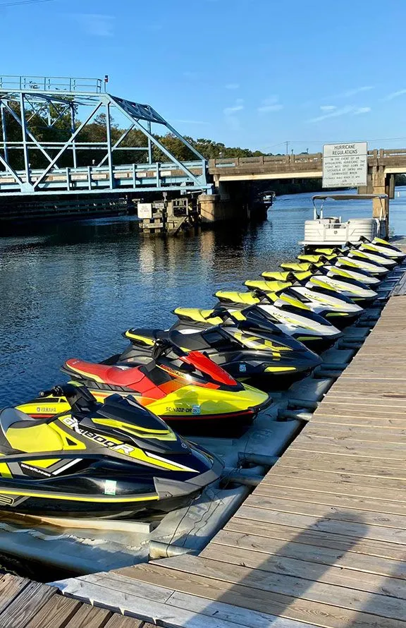 Jet skiing on the Intracoastal Waterway in Myrtle Beach